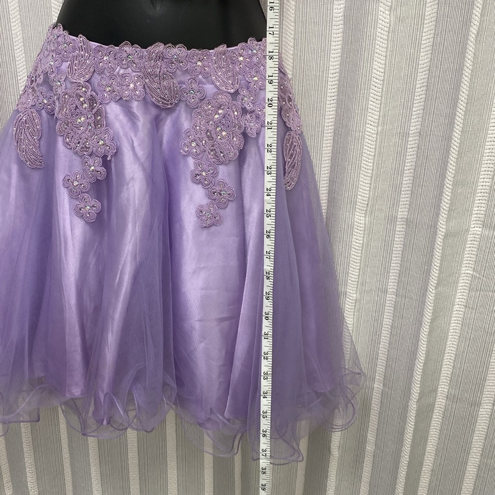Anny Lee 2 Piece Halter Dress Homecoming Prom Purple Lavender Size Small EUC - Picture 9 of 12
